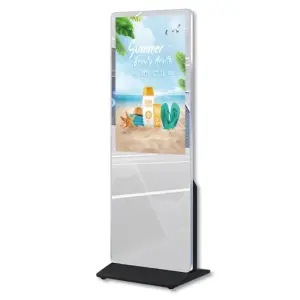 ultra Thin Mirror HD Advertising Screen Floor Standing Totem Digital Signage Advertising Screen