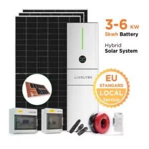 LIVOLTEK 5kva Home Solar System Hybrid with All in One Solar Power Inverter and 5kwh 10kwh 20kwh Lithium Battery for House