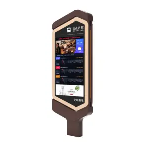 Outdoor Double Sided Pole Street Bus Stop Digital Signage with Light Box Advertising Billboard