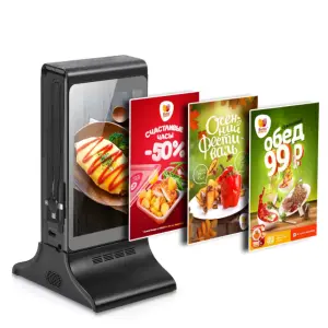 7 Inch Portable Table Top Double Side Restaurant Table Digital Advertising Menu Display