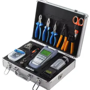 Fiber Optic Ftth Tool Kit Equipment Cable With Fiber Cleaver OPM 10km VFL With Complete Toolbox Set Tool Kits