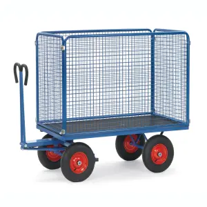 Wooden Mesh Cart Wheel Cart Tc4191,wooden Cart / Wagon / Four Wood Bike Pulled Insulated Cart for Cold Storage and De HUATIAN