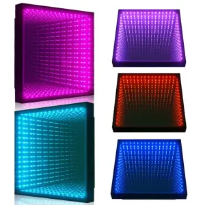 DMX512 Controlled 3D LED Dance Floor Deep Tunnel Magic Mirror Stage Lighting Projection Lights