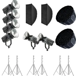 Tianmei LED Live Stream Lighting Set 200W LED Video Light With Softbox and Tripod Stand With Green Backdrop