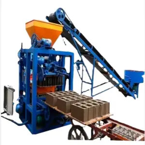 Qt4-24 Hollow Concrete Brick Terrazzo Paper Making Force Machinery Wire Machine in Cement South Ethiopia Africa Red Mini 2200