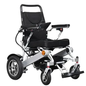 Medical Lightweight Folding Electric Wheelchair for Elderly Remote Control Lithium Battery