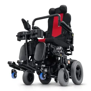 Steel Electric Wheelchair with Adjustable Legs and Back Portable Foldable All Terrain Wheelchair