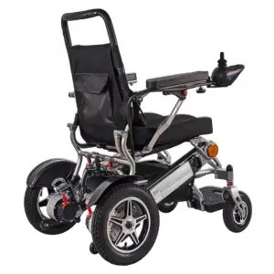 Intelligent Remote Control Fully Automatic Folding Reclining Electric Wheelchair Lithium Batteries Power Wheelchair Foldable