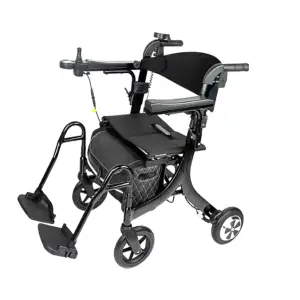 Multifunctional Folding Electric Walker Rollator With Seat for the Elderly Lightweight Electric Wheelchair Scooter Shopping Cart