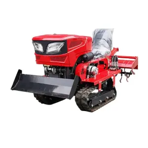 Power Agricultural Farming Rotavator Rotary Tiller Crawler Tractor Mini Crawler Cultivator