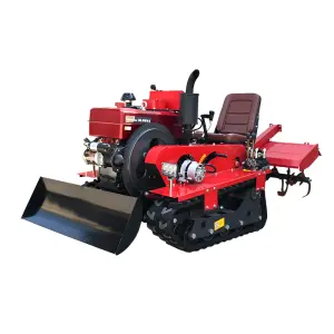 25 HP Crawler Tractor Multifunctional Mini Rotavator Rotary Tiller Cultivator Diesel Fuel