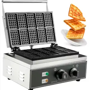 Snack Equipment 10 Slices Rectangle Biscuit Egg Waffle Machine for Restaurant Kids Party