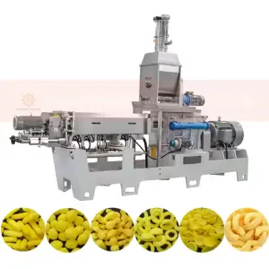 Rice Crispy Snacks Food Making Equipment Corn Chips Processing Line Machine Cheese Ball Extruder Core Filling Snack Machine