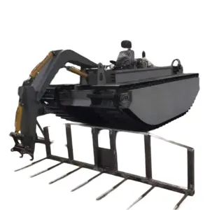 Keda Amphibious Multifunctional Weed Harvester Matched With Bucket T-type Cutter Collecting Rake and Fork