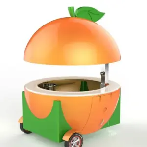 Creative Outdoor Mobile Trailer Orange Shape Fruit Kiosk Airstream Food Trailer