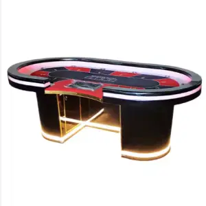 96 Inches High Quality Customization Texas Hold'em Poker Table Gaming Table With LED Light for Casino