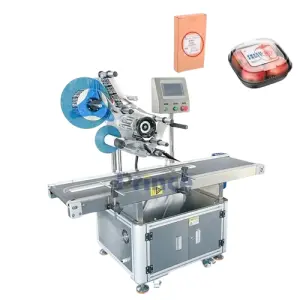 Automatic Flat Labeling Machine Industrial Cap Cosmetic Plastic Glass Square Bottle Box Carton Flat Sticking Labeling Machine