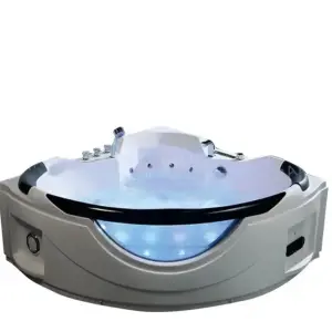 Corner Spa Jaccuzie Indoor 1.55X1.55M Whirlpools Bathtubs 2 Person Interior Masaje With Tempered Glass