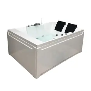 Custom Modern Square Massage Bathtub White Acrylic Freestanding Whirlpool Walk in Tub Shower Combo Hot Tub