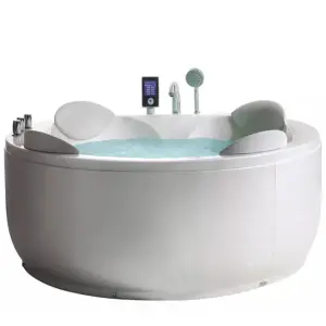 Freestanding Bathroom Glass Jet Acrylic Round whirlpool Massage Bathtub Luxury