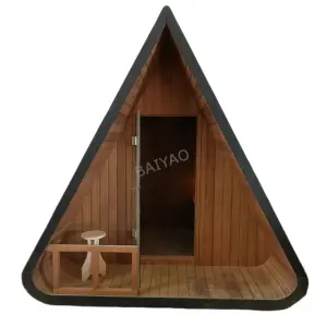 Modern Design Traditional Sauna Stove Steam Shower Room With Solid Red Cedar Wood Heater Wood Burning Outdoor Sauna Cabin