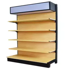 Wood Grain Supermarket Shelving for Sale Grocery Gondola Shelf Supermarket Shelves