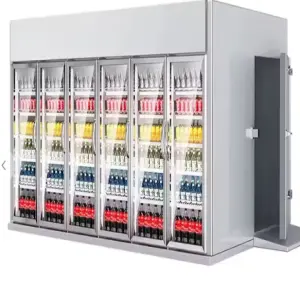 Walk in Cold Room with Freezer Chiller Glass Door and Shelves for Supermarket