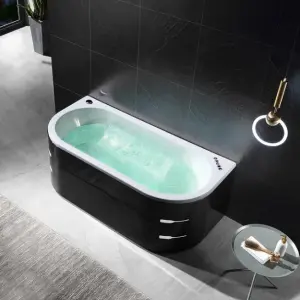 1800 Body Hydromassage Whirlpools Freestanding Smart Bath Tub Spa Waterfall Massage Jet Led Bathtub Spare Part Acrylic White