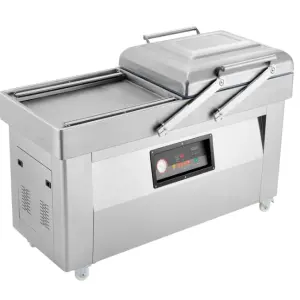 Supermarket Industrial Chicken Plastic Double Vacuum Chamber Sealer Packaging Packing Machine