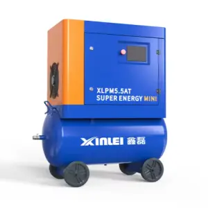 4kw 5.5HP 7/8/10 bar Mini Mobile Rotary Screw air Compressor XLPM5.5AT