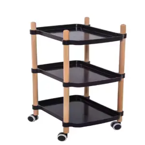 Foldable Hand Push Roller Rack Four Wheel Trolley Kitchen Trolley Luxurious Commodity Shelf Bookshelf