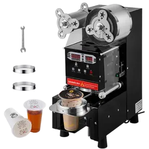 Zhanyi Heat Drink Glass Seal Boba Milk Beverage Juice Bubble Tea Plastic Automatic Sealing Cup Sealer Machine