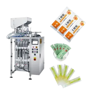 Automatic Four Lane Servo Motor Rotor Pump Paste Food Thick Sauce Sachet Vertical Form Filling Sealing Machine