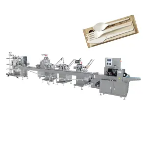 Disposable Spoon Knife Fork Wet Wipe Counting Packing Making Machine