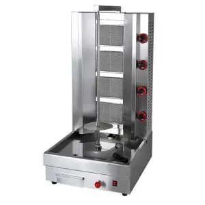 XEOLEO Commercial 4 Burners Gas Rotating Shawarma Grill Food Grade Stainless Steel Shawarma Kebab Machine