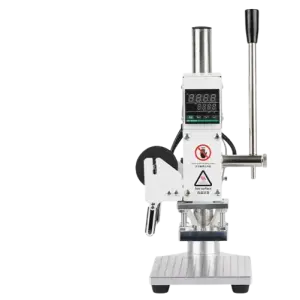 Small Manual  Foil Stamping Machine with Sliding Positioning Plate for PVC Leather PU Paper Logo Embossing