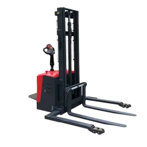 Small Electric Forklift Suitable for Warehouse Stacking 2000KG Electric Pallet Stacker with Adjustable Leg Width