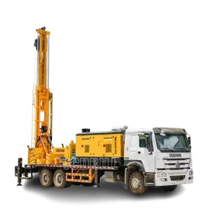 Full Hydraulic Truck Mounted Water Well Borehole Drilling Rig Machine with 300m Drilling Capacity for Mud and air Drilling