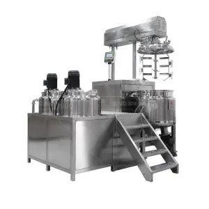 Automatic Vacuum Emulsifying Machine with Oil and Water Mixer for Cosmetics Lotion Cream Processing High Speed Homogenizing tank
