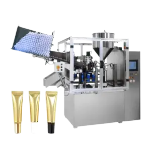 NF-80A   Automatic Lotion Cream Toothpaste Soft Tube Filling and Sealing Machine with Automatic Tube Feeder
