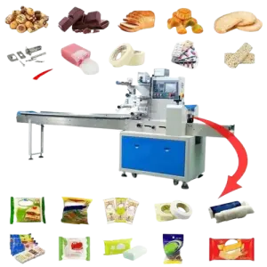 Towel Soap Cake Biscuit Packing Machine Film Making Bag Horizontal Wrapping Machine Pillow Pack Machine