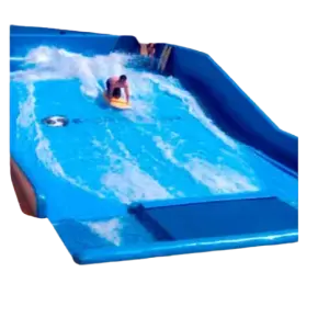 Thrill Rides the Ultimate Surf Machine Single Flowrider for Indoor Outdoor Beach Waterpark Blue Color Snowy Water Frame