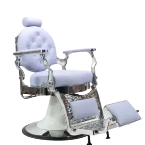 Modern Hair Barber Shop Salon Equipment Leather Beauty Salon Furniture Luxury Style Beauty Barber Chair Gold White Black Metal
