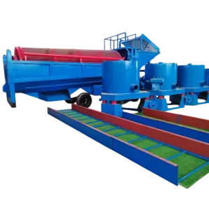 Large Capacity Alluvial Gold Mining Equipment Rotary Trommel Screen Gold Washing Plant