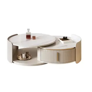 Combination Retractable Coffee Table And Marble Tea Table For Hotel Living Room Furniture sldb