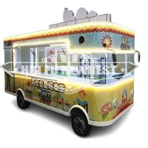 Electric food truck with full kitchen large food trailers full equipped coffee ice cream beer food cart