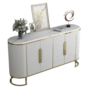 Home furniture sideboard metal living room furniture gold and white sideboard