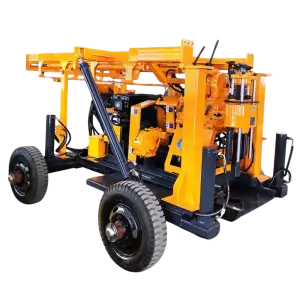 Professional 100m 200m Wheels Type Geological Exploration Water Well Borehole Drilling Rigs Machine