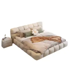 Nordic Up-Holstered Beds Frame Tufted Bed King Size