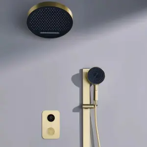 Stepon Indoor Modern Digital Adjustable Rainfall Shower System Smart Bathroom Shower System Set With Slide Bar Shower Set